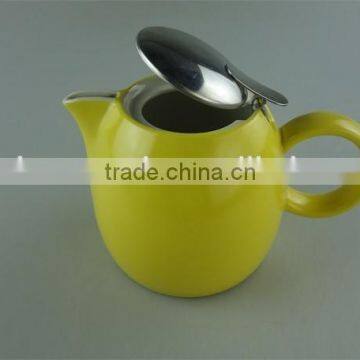 Stock Ceramic Round Water Bottle,glazed Stainless Steel Lid Water Pot,teapot photo-2
