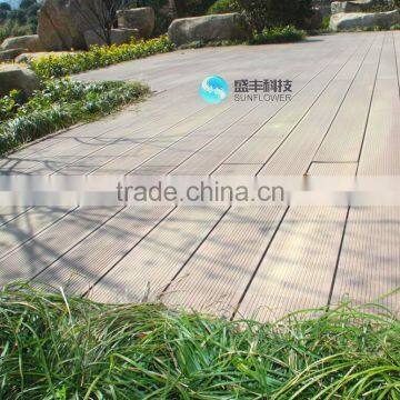 145*23 Anti-slip WPC Grooved Decking for Garden photo-2