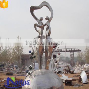 Outdoor playing music abstract stainless steel dancing sculpture NTS-003A