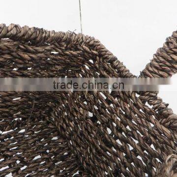 High Handle Black Color Seagrass Basket photo-3