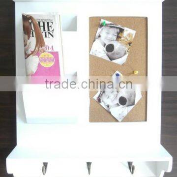 White color wooden wall shelf