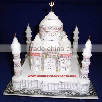 Marble Taj Mahal Replica Miniature Hand Carved Decorative Taj Mahal