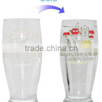 Food Grade Clear Glass Cup Beer With Cold Color Changing Design photo-2