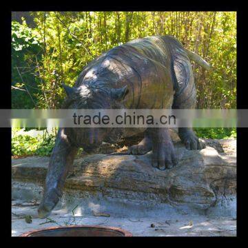 High quality metal animal sculpture life-size bronze tiger statue for sale