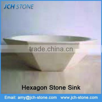 Hexagon stone cheap wash basin pictures