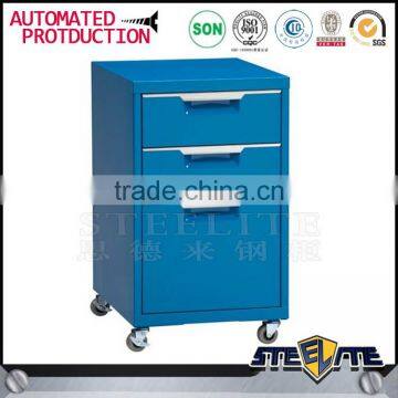 Light Blue Office Filing Cabinet Metal Mobile Filing Cabinet With 3 Drawer photo-2
