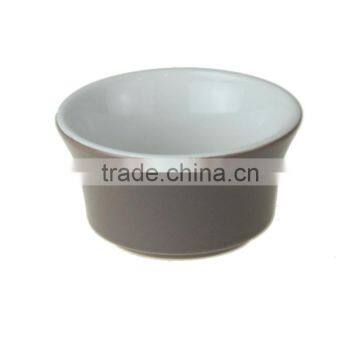 3.5"white inside+Grey outside color tableware ceramic mini bowl