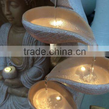 LED Lighting Resin Religion Buddha Water Fountain Decorations
