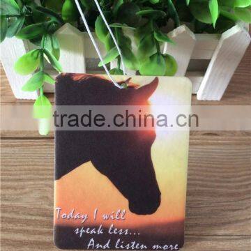 2015 CUSTOMIZED sunhine horse printing paper air fresher /freshener/freshner