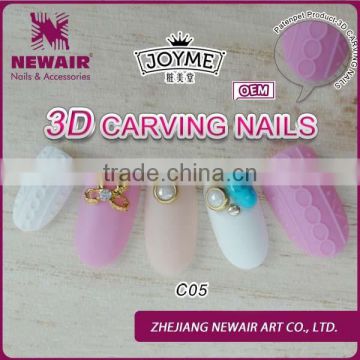 New product wholesale 24pcs easy nails decorated with metal designer press on nails