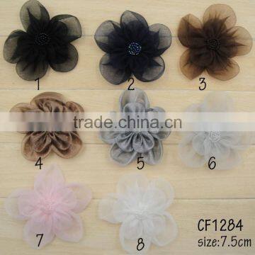 100% handmade chiffon flowers for craft embellishment in china