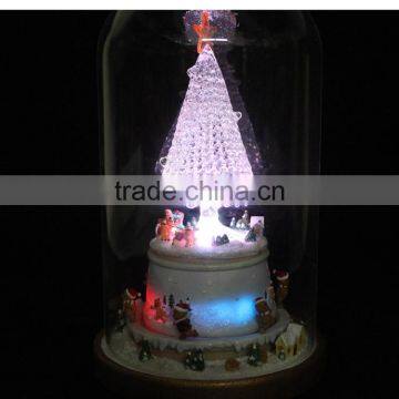 2014 hotsale revolve electric christmas snow globes with Musical