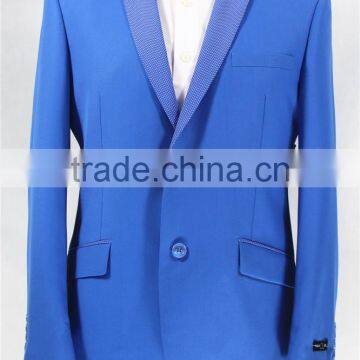 2015 New Tuxedo slim fit suit for man-fine silk&polyester kint fabric for collar