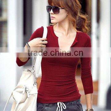 fashion close-fitting tshirt long sleeve