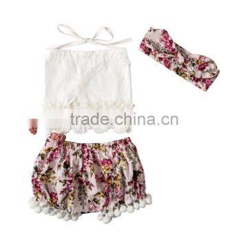Summer New Design Boutique Baby Clothing Set Fashion Girl Floral Outfits photo-4