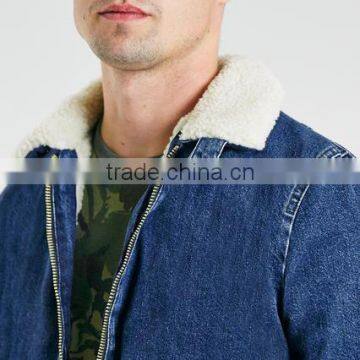 Man Fleece Jacket With Fleece Collar Black Denim Winter Jacket for Men photo-3