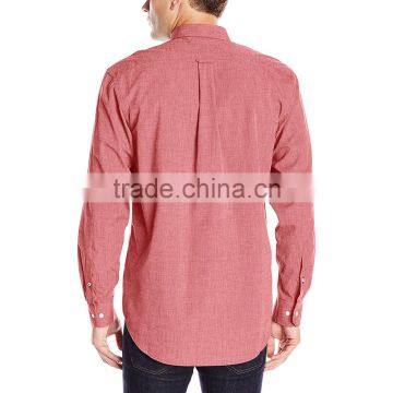 OEM 2017 Pattern Men's Long Sleeve Fashion Pink Oxford Shirt photo-4