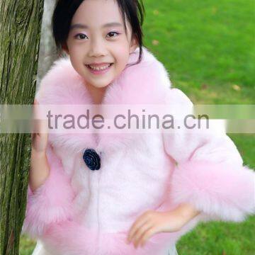 2015 Luxury Faux Fur Coats Winte Girl Fashion Jacket KIDS RABBIT FOX FUR Jackets photo-5