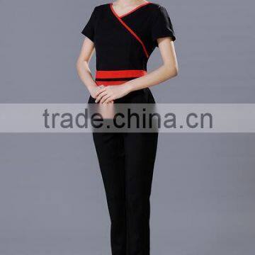 Custom Juqian Brand Chantilly Cotton and Polyester Mix Beauty SPA Uniform Suit photo-6
