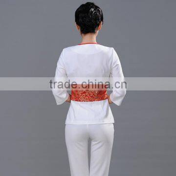 Custom Fashion Slim Fit Latest Design Spa Shop Staff Workwears Uniforms for Women photo-3