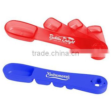 USA Made Measuring Spoons - available in 1/4, 1/2, 1 tsp and 1 tbsp sizes, features swivel-out design and comes with your logo