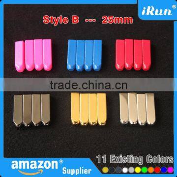 25mm Colored Gunmetal Premium Metal Aglets - DIY Shoe Lace Tips With Glue Need - 25mm Rectangle Stylish Fashion Lace Aglet Tips photo-5