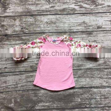 Free Shipping Girls Clothes O-neck Baby Girls Kids Icing Ruffle Raglan Tops Shirts Girls Casual Tops Fall Autumn Top T-shirt photo-6