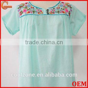 Wholesale Mexico manufacturers embroidered blouse ladies blouses