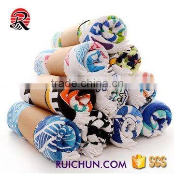 hot selling 100% cotton advertising 480gsm round beach towels luxury