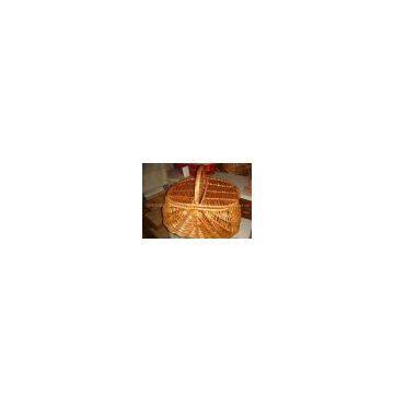 practical handmade wicker storage basket with lining and handle