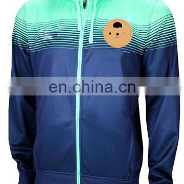 High quality sublimation sports tracksuit with hood for men