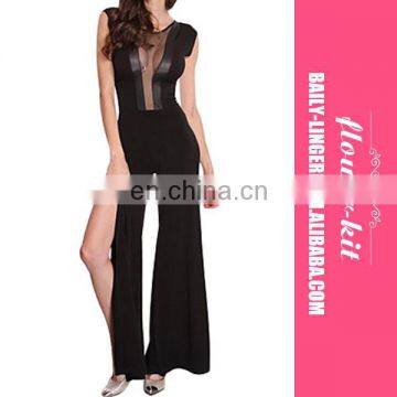 Wholesale Black Mesh Cutout Floor Length Evening Dress