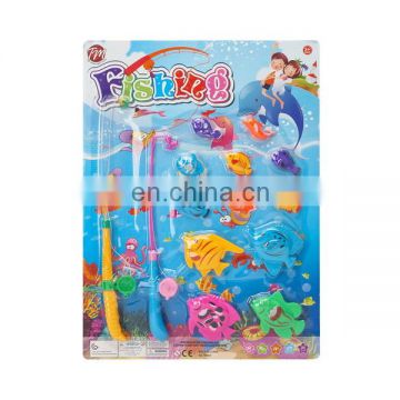 plastic children fishing game toys with 2 fishing rod