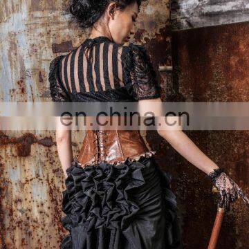 Steampunk Gothic Blouse With Jabot and Octopus Brooch photo-5