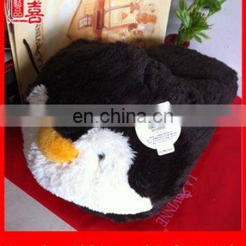 Wholesale winter plush animal slippers penguin big kids massage indoor slipper