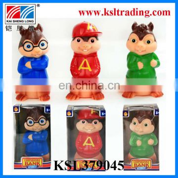 Cartoon style lovely chipmunks money bank