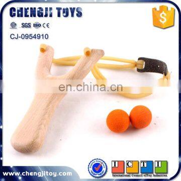 Kids hunting game set Y shaped classical shooting toy catapult wooden slingshot