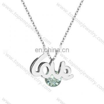 2017 fashion stainless steel love couple necklace with chain