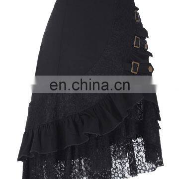 Belle Poque Vintage Women's Steampunk Gothic Clothing Gypsy Hippie High Stretchy Nylon-Cotton & Lace Skirts BP000205-1 photo-2