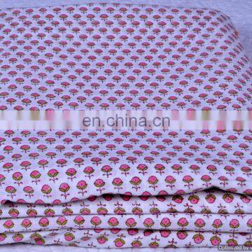 Jaipur Cotton Fabric Hand Block Printed Throw Sanganeri Print Decorative New Fabric