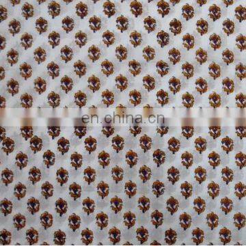 Pure Cotton Hand Block Printed Fabric Natural Sanganeri Handmade Jaipuri Fabric / Fabric / 100% Cotton Fabric