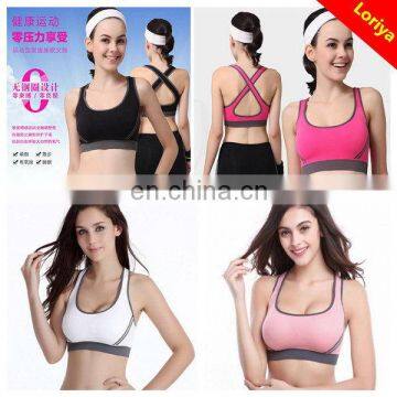 Excellent quality promotional hot sale zipper sport bra