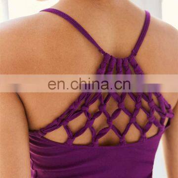 Many Colors Avaliable Plain Halter Neck Crochet Back Sleeveless Crop Top for Women