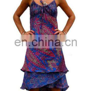 latest beach silk dress vintage silk dress party dress vintage sari silk dress