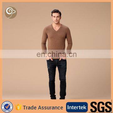 classic cable v neck cashmere jumper