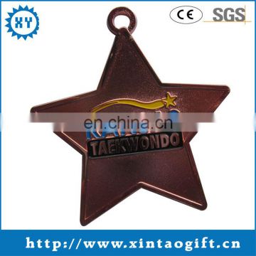 Metal die casting star shaped custom metal medal