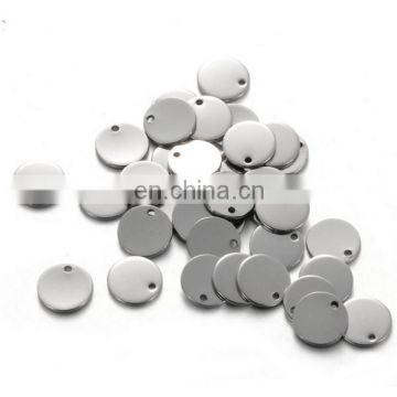 wholesale price shiny stainless steel roundness dog cat metal blank ID Pet tag made in China