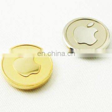 High Quality Polished Matt Gold Silver Apple Logo Lapel Pin Badge