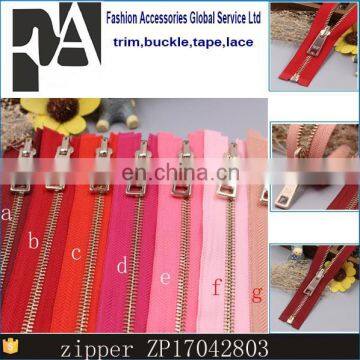 Hot sale teeth open-end colorful metal zippers custom fashion zipper for clothes accessories