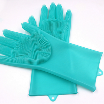 Kitchen Bathroom Cleaning Waterproof Heat Resistant Silicon Hand Gloves 